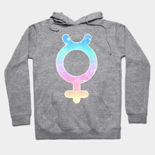 Mercury Planet Symbol in Magical Unicorn Colors Hoodie